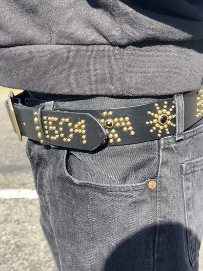 1504 x BREADWINNER Studded Belt-Gold